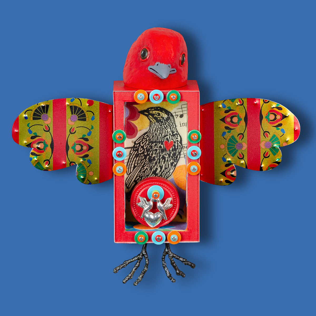 "Red Bird Sings a Song of Love" - Vicki Fish Art